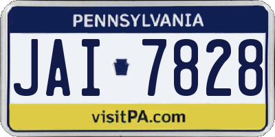 PA license plate JAI7828