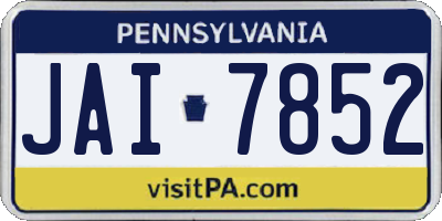 PA license plate JAI7852