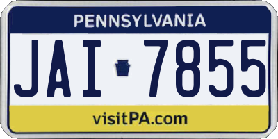 PA license plate JAI7855