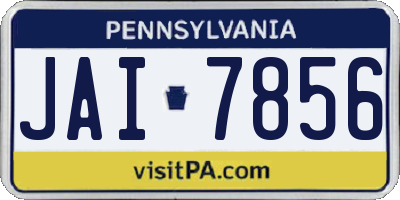 PA license plate JAI7856