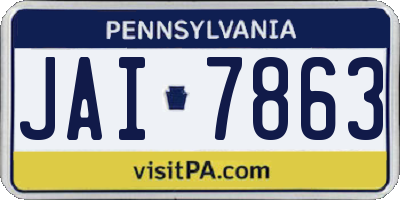 PA license plate JAI7863
