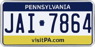 PA license plate JAI7864