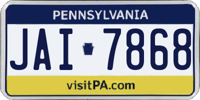 PA license plate JAI7868