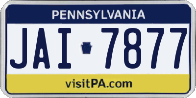 PA license plate JAI7877