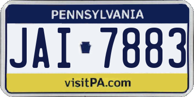 PA license plate JAI7883