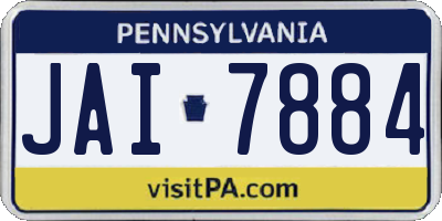 PA license plate JAI7884