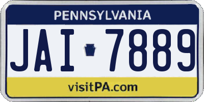 PA license plate JAI7889