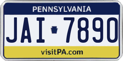 PA license plate JAI7890