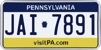 PA license plate JAI7891
