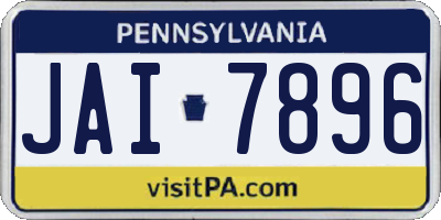 PA license plate JAI7896