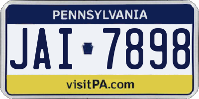 PA license plate JAI7898