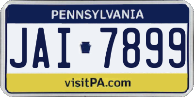 PA license plate JAI7899