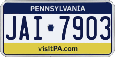 PA license plate JAI7903