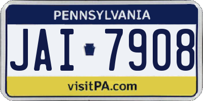 PA license plate JAI7908