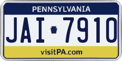 PA license plate JAI7910