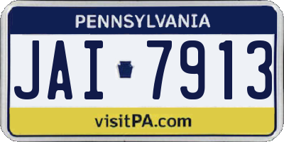 PA license plate JAI7913