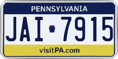 PA license plate JAI7915