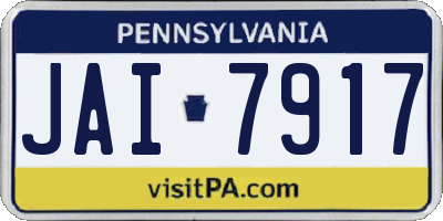 PA license plate JAI7917