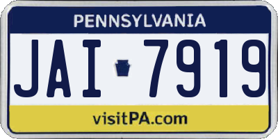 PA license plate JAI7919