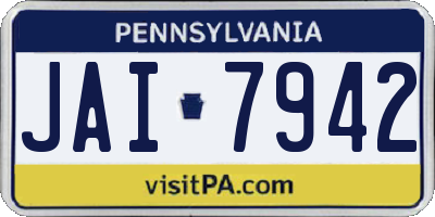 PA license plate JAI7942