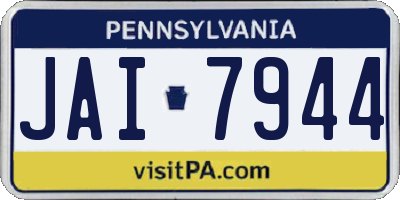 PA license plate JAI7944