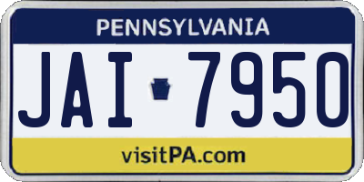PA license plate JAI7950