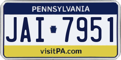 PA license plate JAI7951