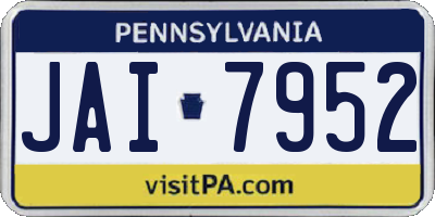 PA license plate JAI7952