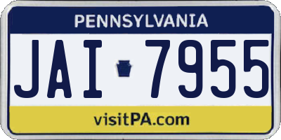 PA license plate JAI7955