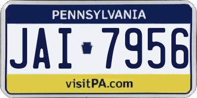 PA license plate JAI7956