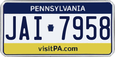PA license plate JAI7958