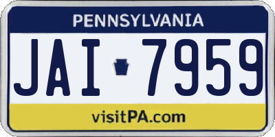 PA license plate JAI7959