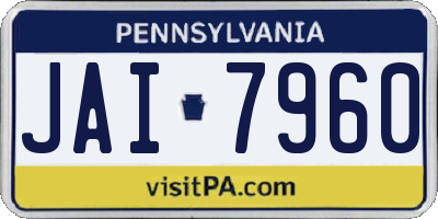 PA license plate JAI7960
