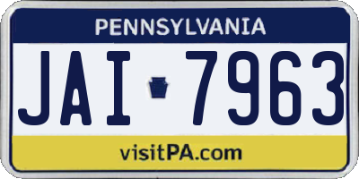 PA license plate JAI7963