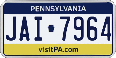 PA license plate JAI7964
