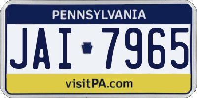 PA license plate JAI7965