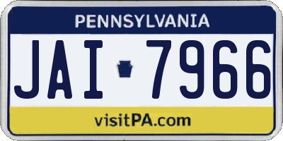 PA license plate JAI7966