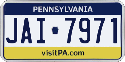 PA license plate JAI7971