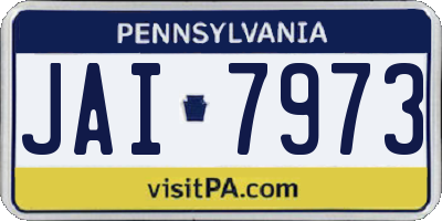 PA license plate JAI7973
