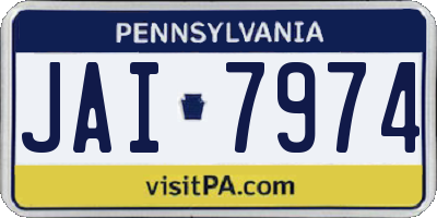 PA license plate JAI7974