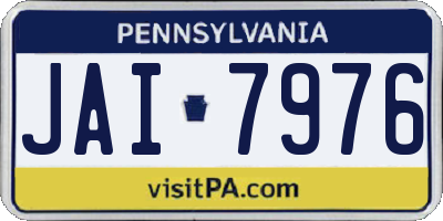 PA license plate JAI7976