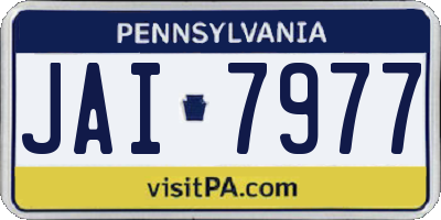 PA license plate JAI7977