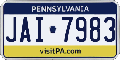 PA license plate JAI7983