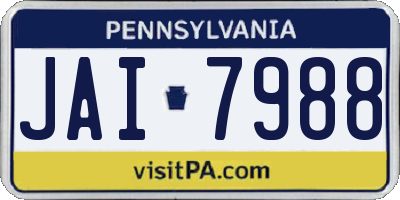 PA license plate JAI7988