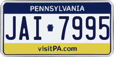 PA license plate JAI7995
