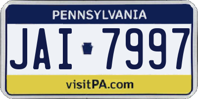 PA license plate JAI7997