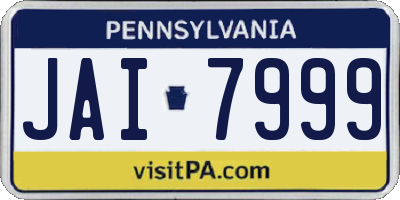 PA license plate JAI7999