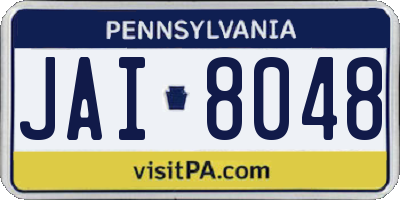 PA license plate JAI8048