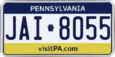PA license plate JAI8055