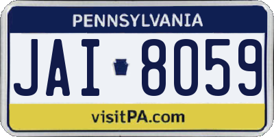 PA license plate JAI8059